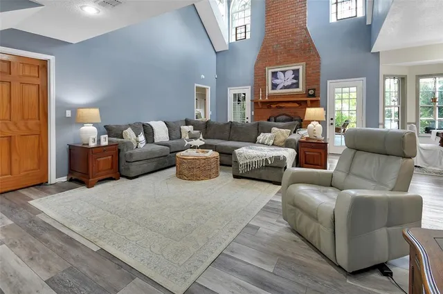 a living room with furniture