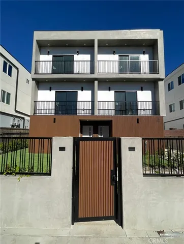 a front view of a multi story building