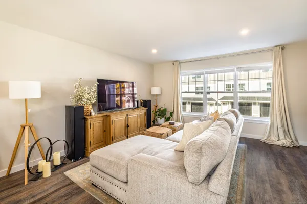a bed room with a bed and a table