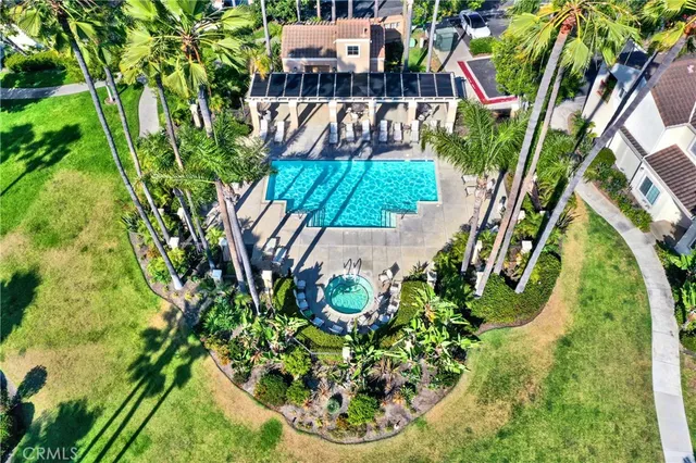 a bird view of a garden