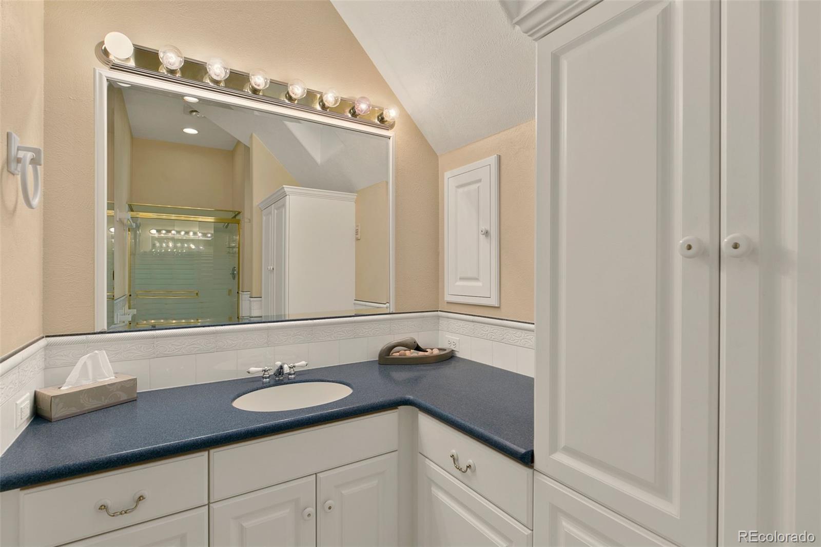 2400 Terry Lake Road Fort Collins, CO 80524 - Photo 22 of 44 a bathroom with a sink and a mirror