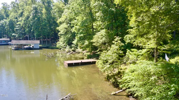 a view of a lake with boats