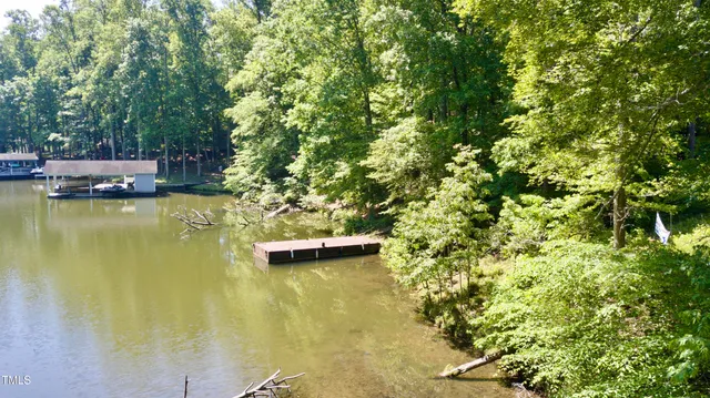 a view of a lake with boats