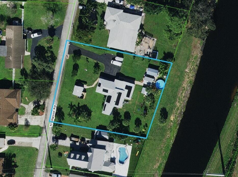7100 Thompson Road Boynton Beach, FL 33426 - Photo 49 of 50 Aerial w Lot Overlay