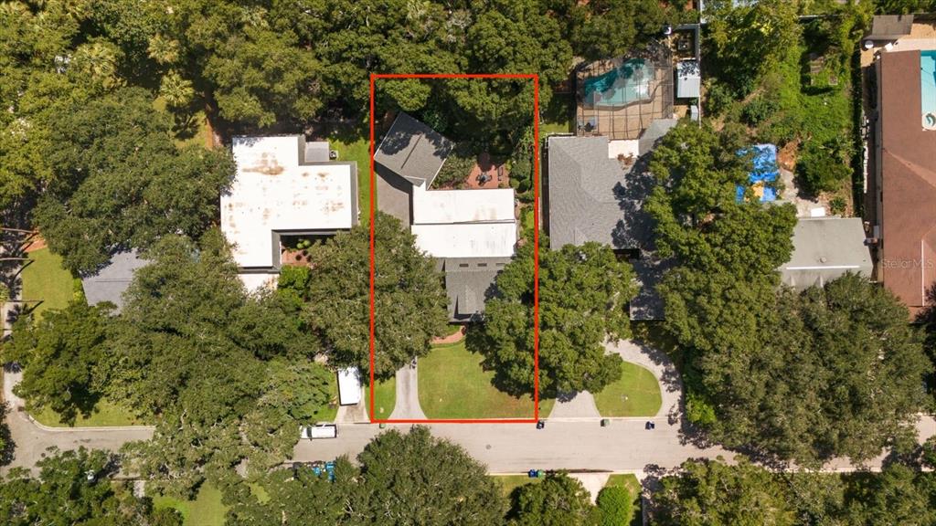 1506 South Sheridan Forest Drive Tampa, FL 33629 - Photo 32 of 41 an aerial view of a house with a yard and trees