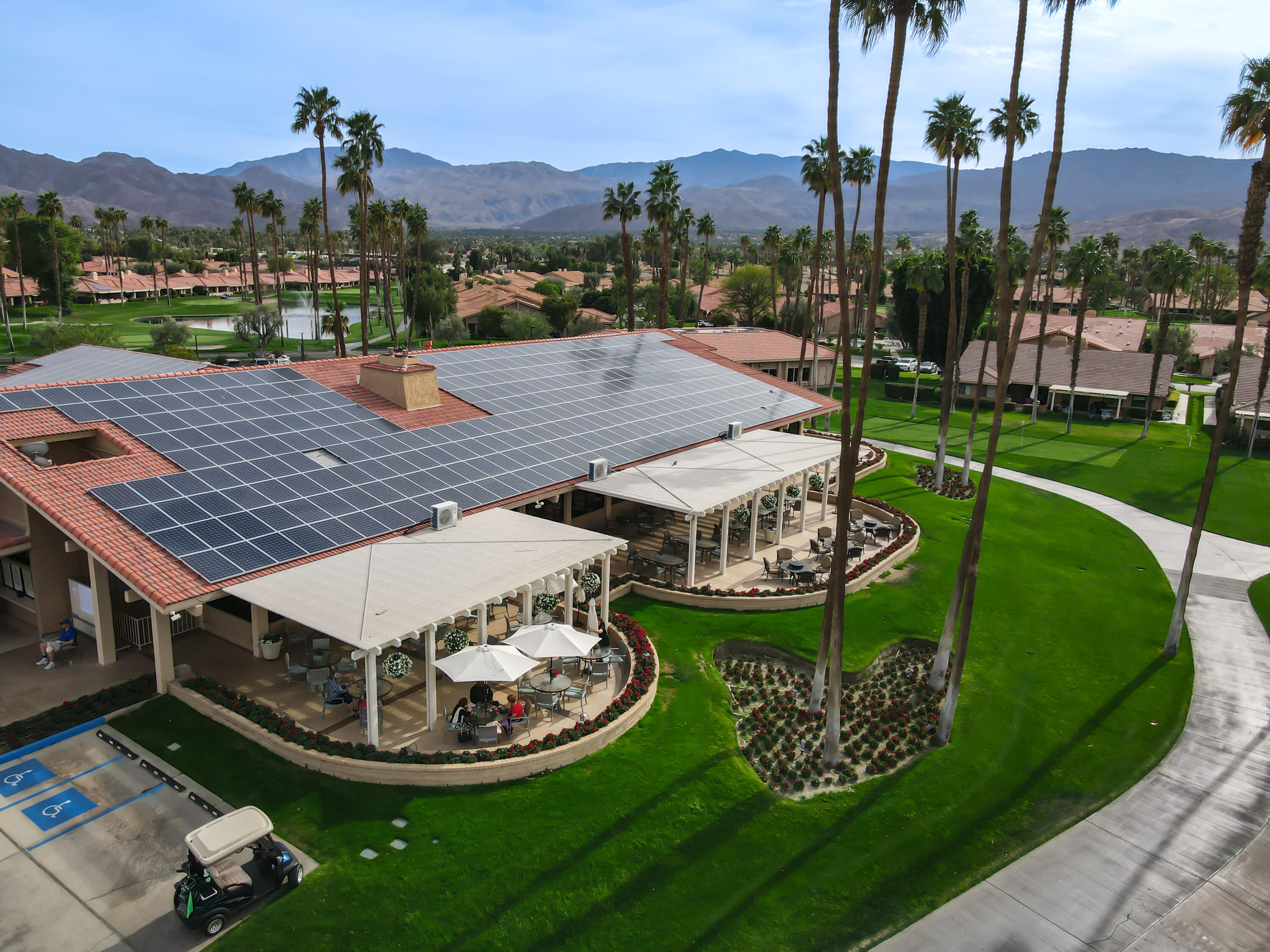 43 Conejo Circle Palm Desert, CA 92260 - Photo 49 of 58 an aerial view of a house with outdoor space patio and mountain view