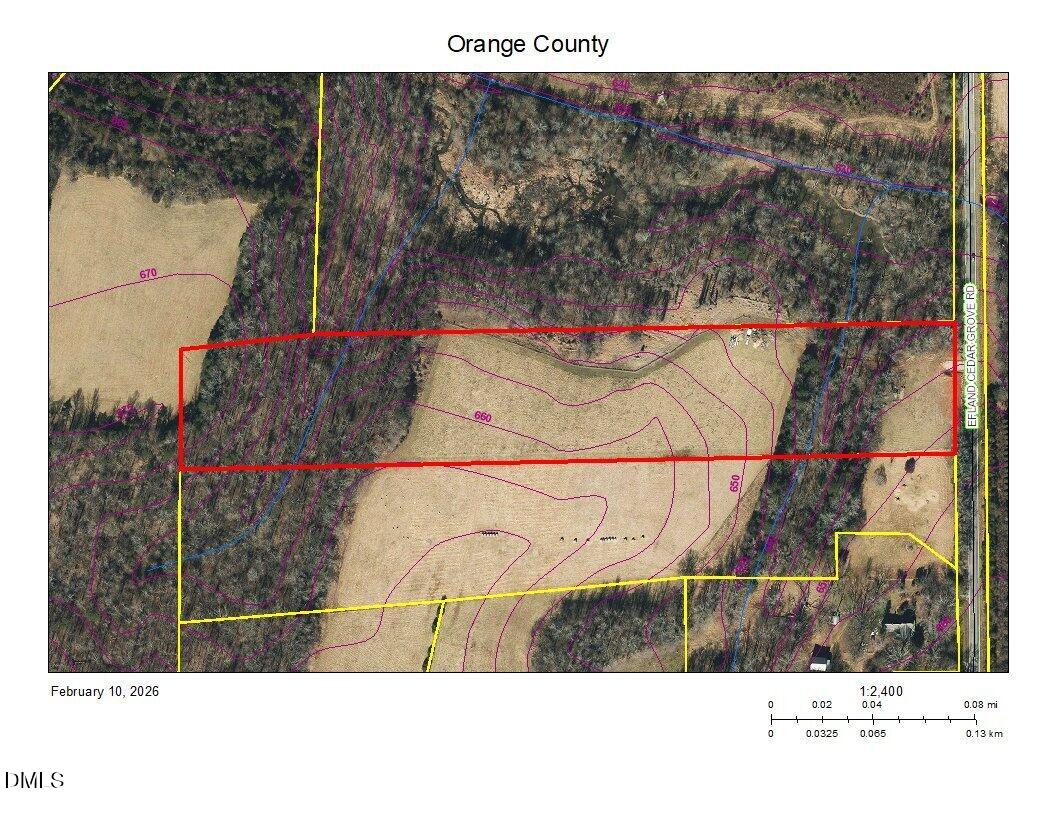 1710 Efland - Cedar Grove Road Efland, NC 27243 - Photo 3 of 13 OC GIS aerial w contour