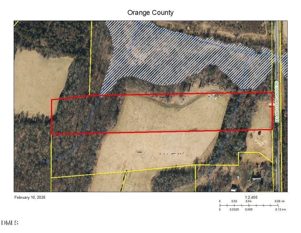 1710 Efland - Cedar Grove Road Efland, NC 27243 - Photo 6 of 13 OC GIS aerial w hydrology and flood
