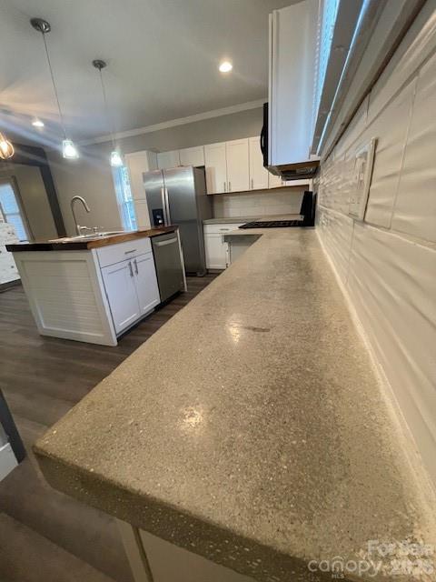 443 17th Street Cramerton, NC 28032 - Photo 8 of 20 a view of kitchen with stainless steel appliances a refrigerator and wooden floor