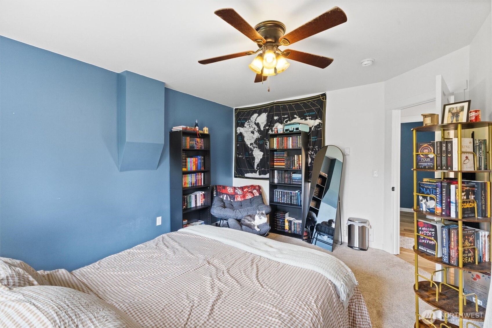 9007 Van Buren Road Everson, WA 98247 - Photo 20 of 36 a bedroom with a bed and a bookshelf