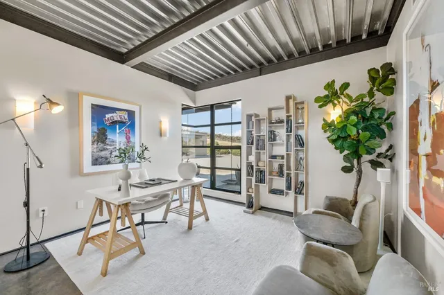 a view of a lake with a yard