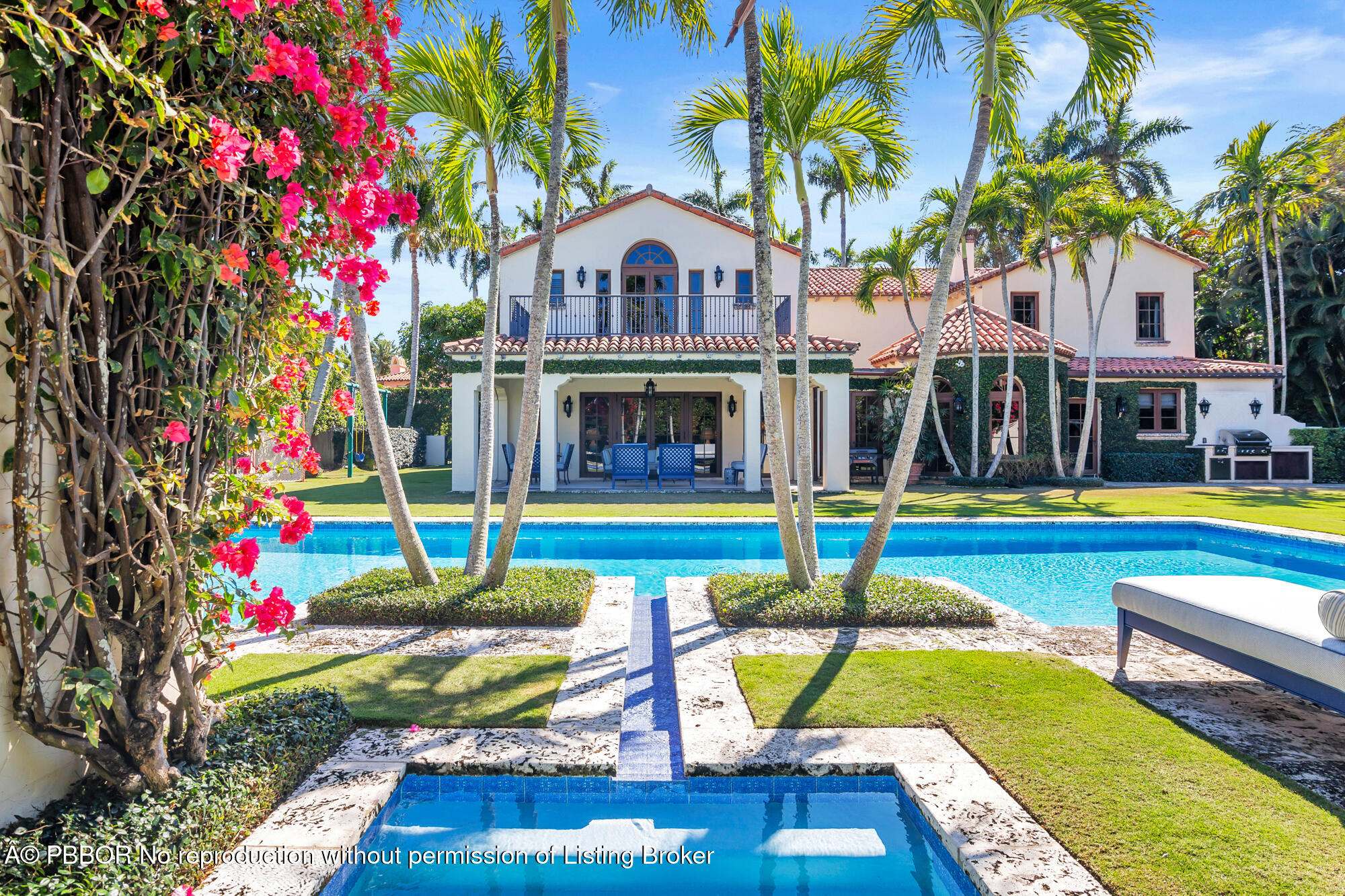 237 El Bravo Way Palm Beach, FL 33480 - Photo 29 of 41 a view of swimming pool with large trees and swimming pool