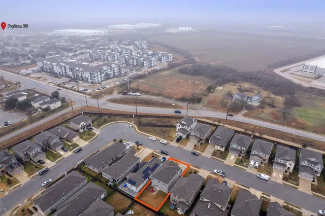 an aerial view of a city