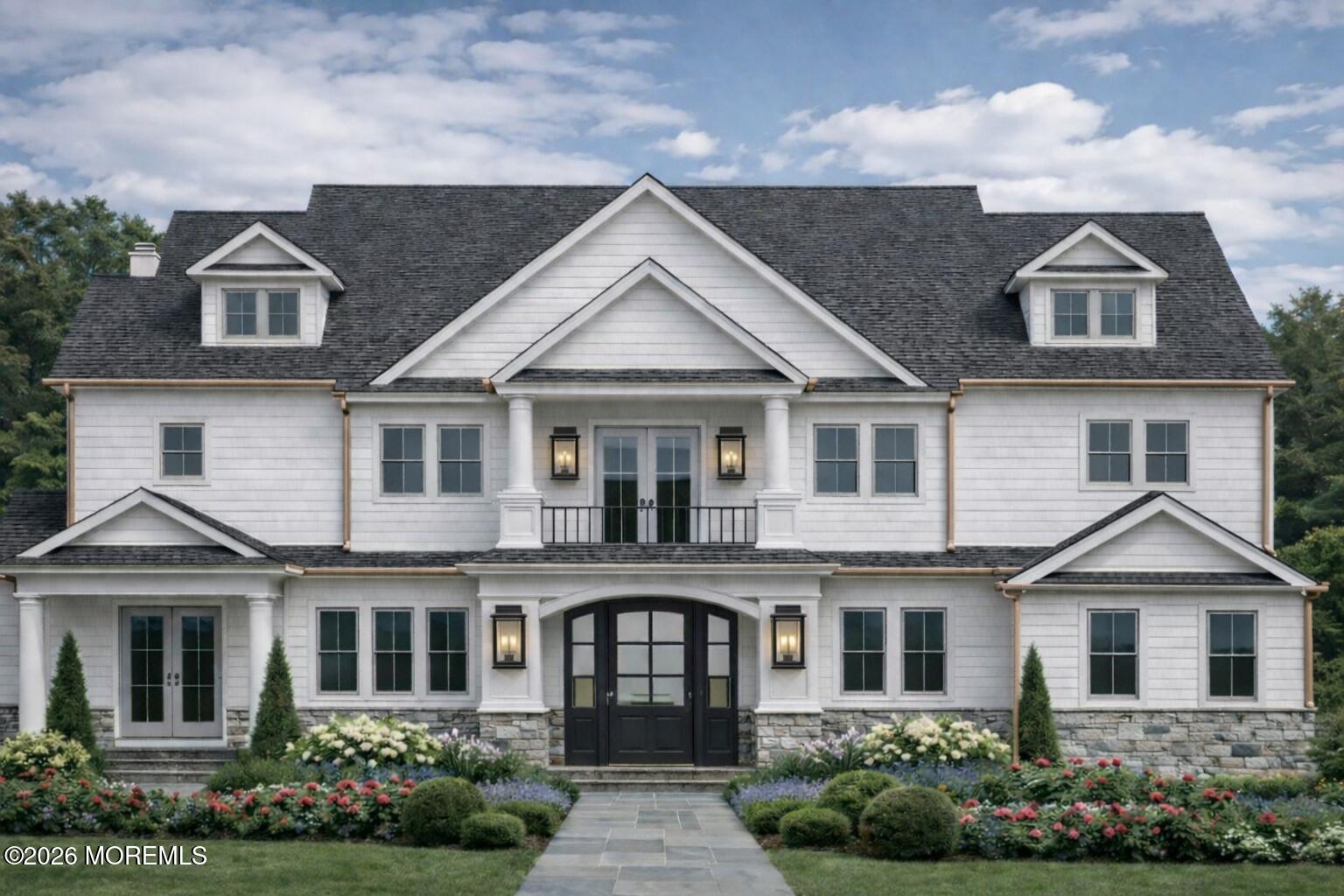 front view of a house with a yard