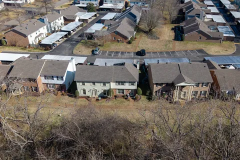 an aerial view of multiple house
