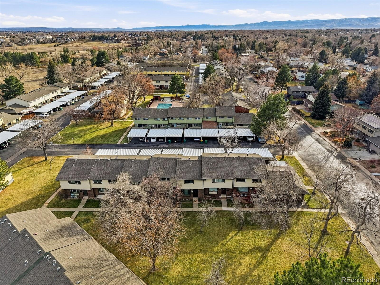 508 South Carr Street, Unit 118 Lakewood, CO 80226 - Photo 33 of 42 an aerial view of residential houses with outdoor space