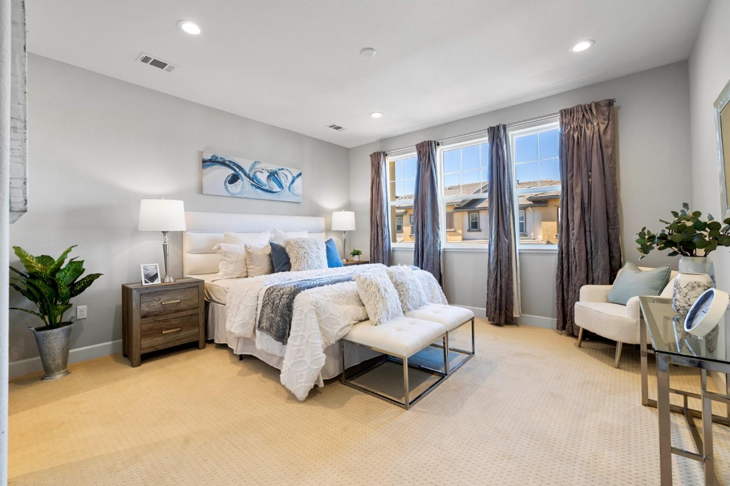 123 Lemmon Terrace Sunnyvale, CA 94086 - Photo 18 of 42 a bed room with furniture and a large window