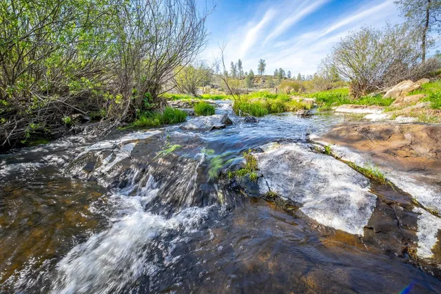 a view of a swimming pool with an outdoor space