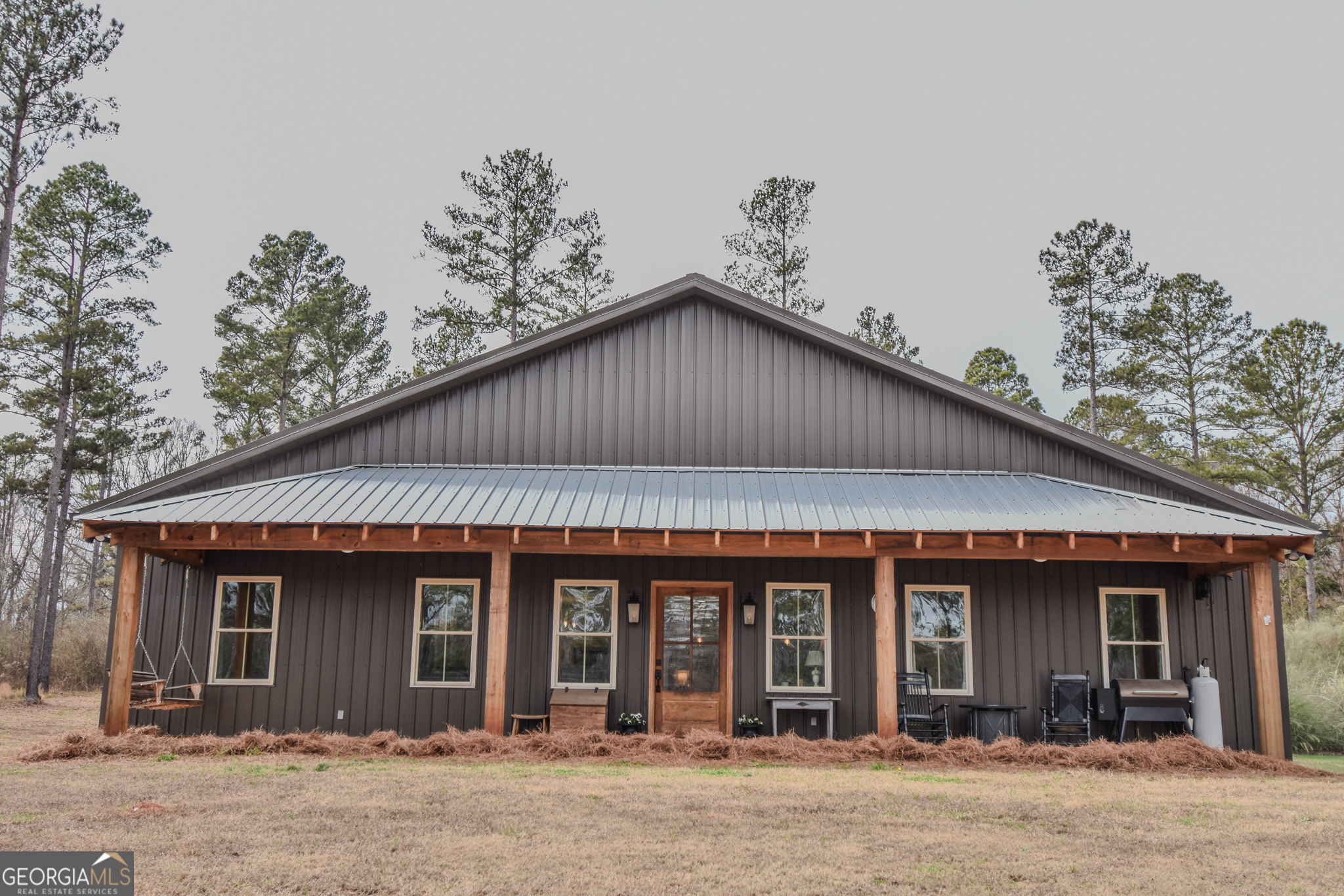 a front view of a house
