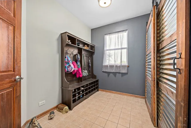 a view of staircase with a floor to ceiling window