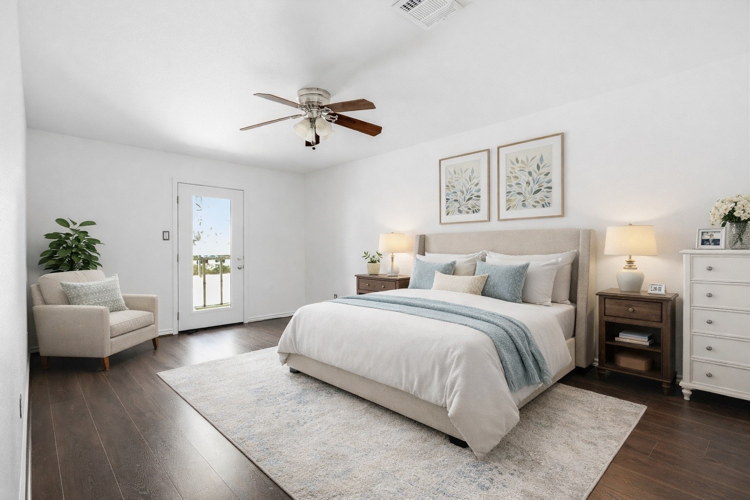 10 East Broken Oak Court Spring, TX 77381 - Photo 24 of 47 Virtually Staged. Primary bedroom with balcony access and upgraded energy efficient glass door.