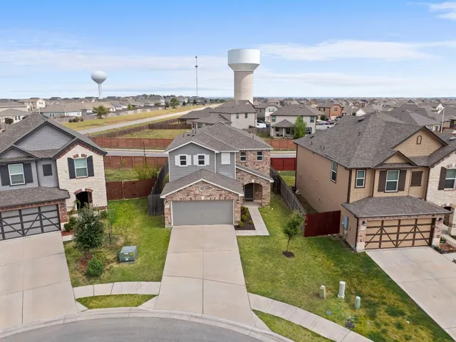 an aerial view of a house