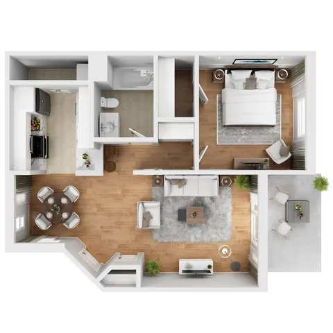 an aerial view of barbeque oven