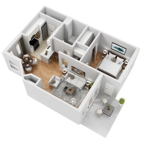 a front view of a house with a yard and trees