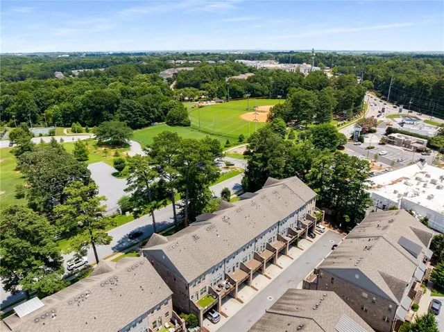 an aerial view of multiple house
