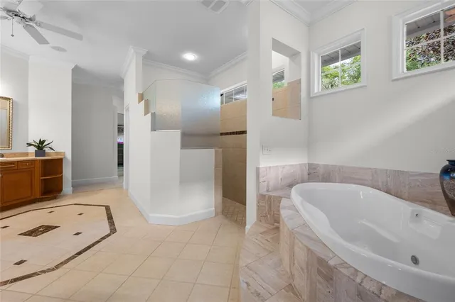 a bathroom with a sink and tub