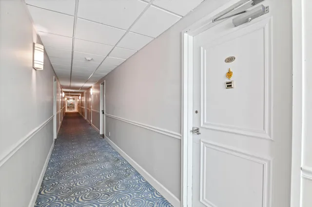 a view of hallway with stairs