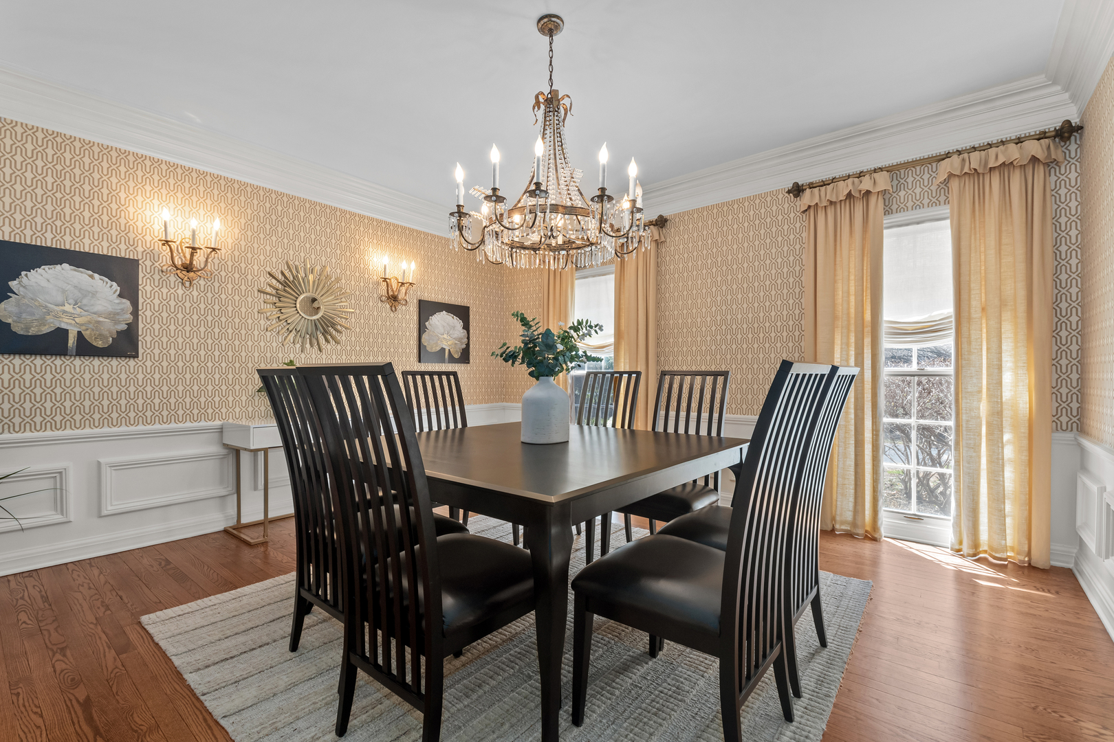720 Newcastle Drive Lake Forest, IL 60045 - Photo 19 of 42 a view of a dining room with furniture window and wooden floor