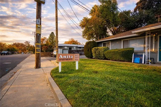 a house view with a garden space