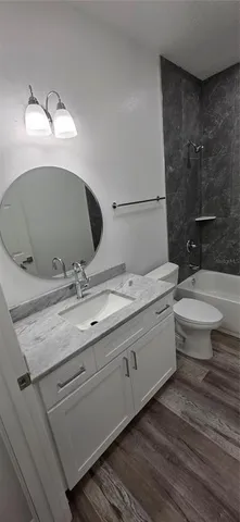a bathroom with a toilet and a bathtub