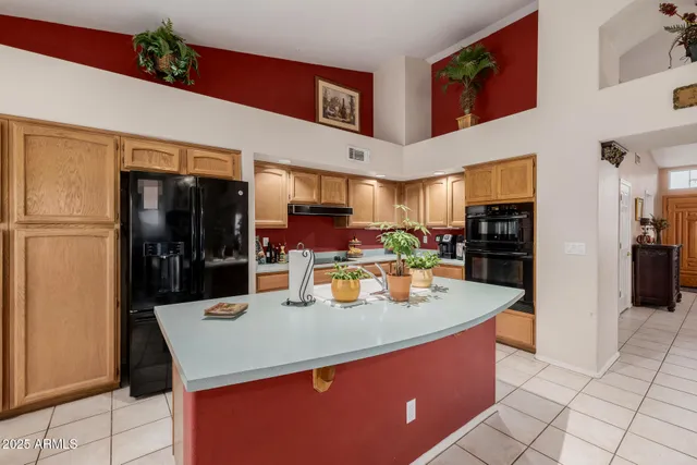 a workspace with furniture and a window