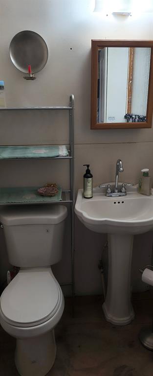 106 Sandy Lane Road Scroggins, TX 75480 - Photo 19 of 27 a bathroom with a toilet sink and mirror