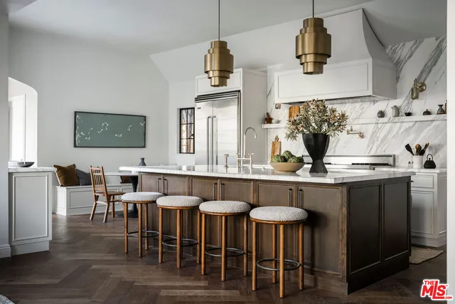 a view of dining table and chairs