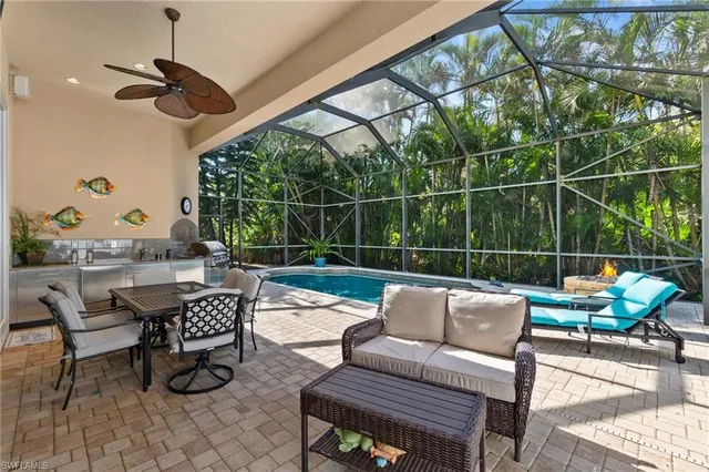 a outdoor living space with furniture