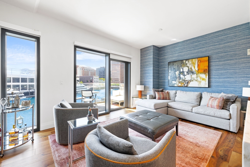 300 Pier 4 Blvd., Unit 3K Boston, MA 02210 - Photo 2 of 24 a living room with furniture and a large window