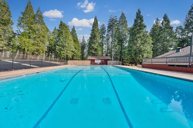 a view of a yard with an trees