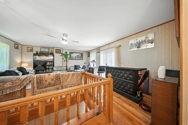 a living room with furniture