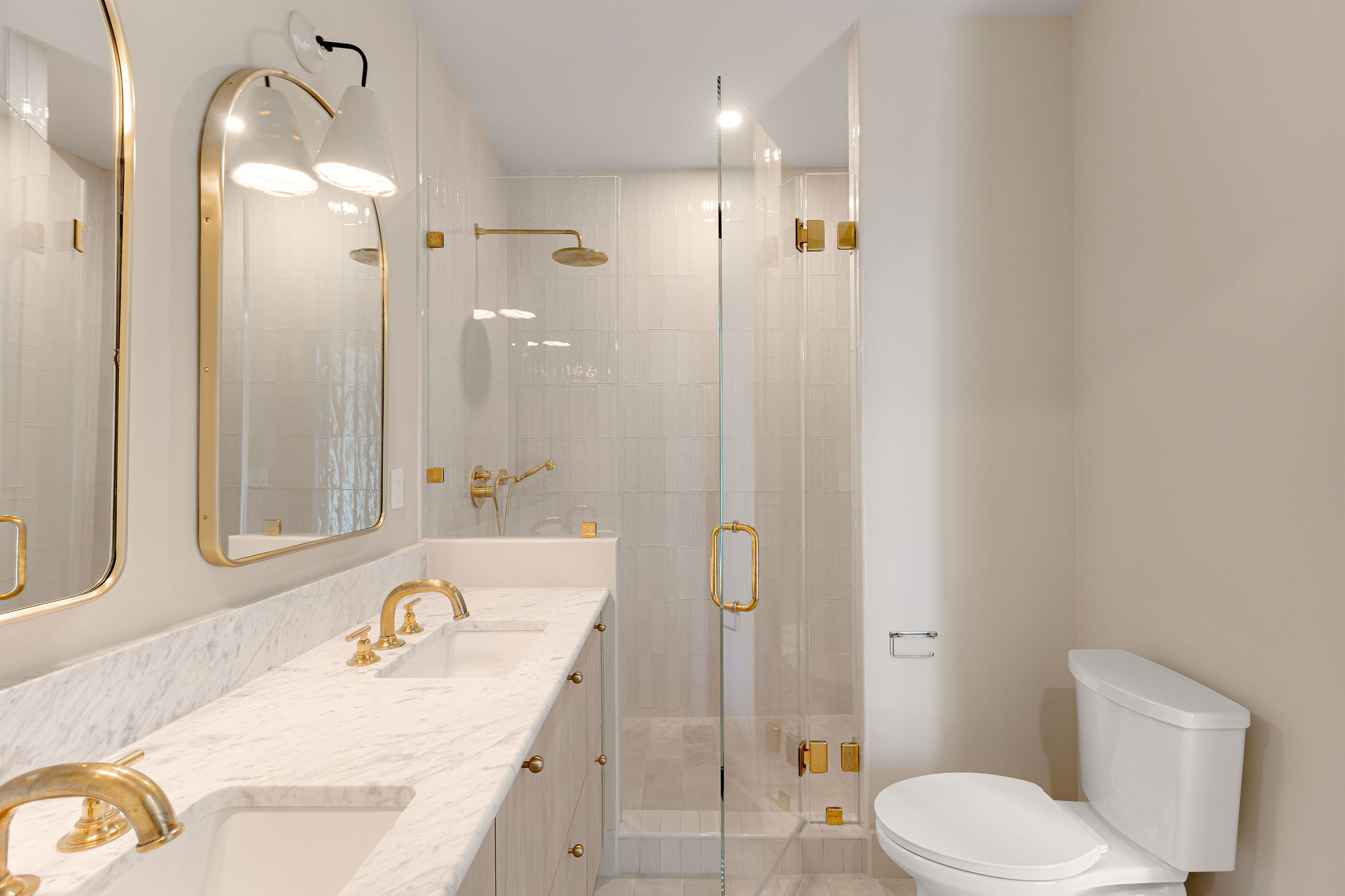 4412 Banister Lane, Unit 2 Austin, TX 78745 - Photo 22 of 29 a bathroom with a granite countertop sink toilet and shower