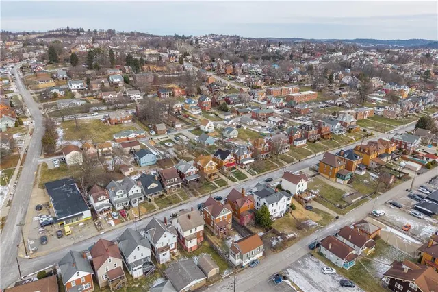 an aerial view of a city