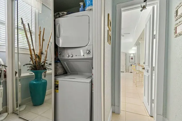 a utility room with a washer and dryer
