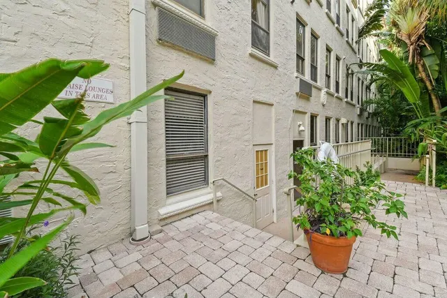 a house with a potted plant and a potted plant