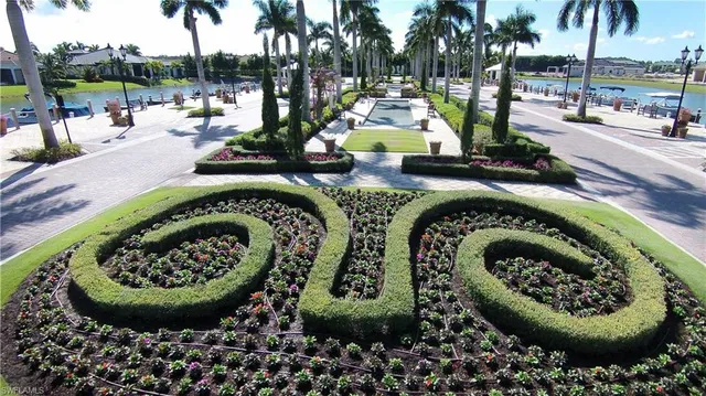 a view of a park with a slide