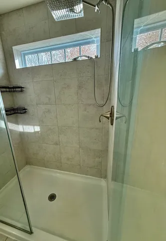a bathroom with a shower