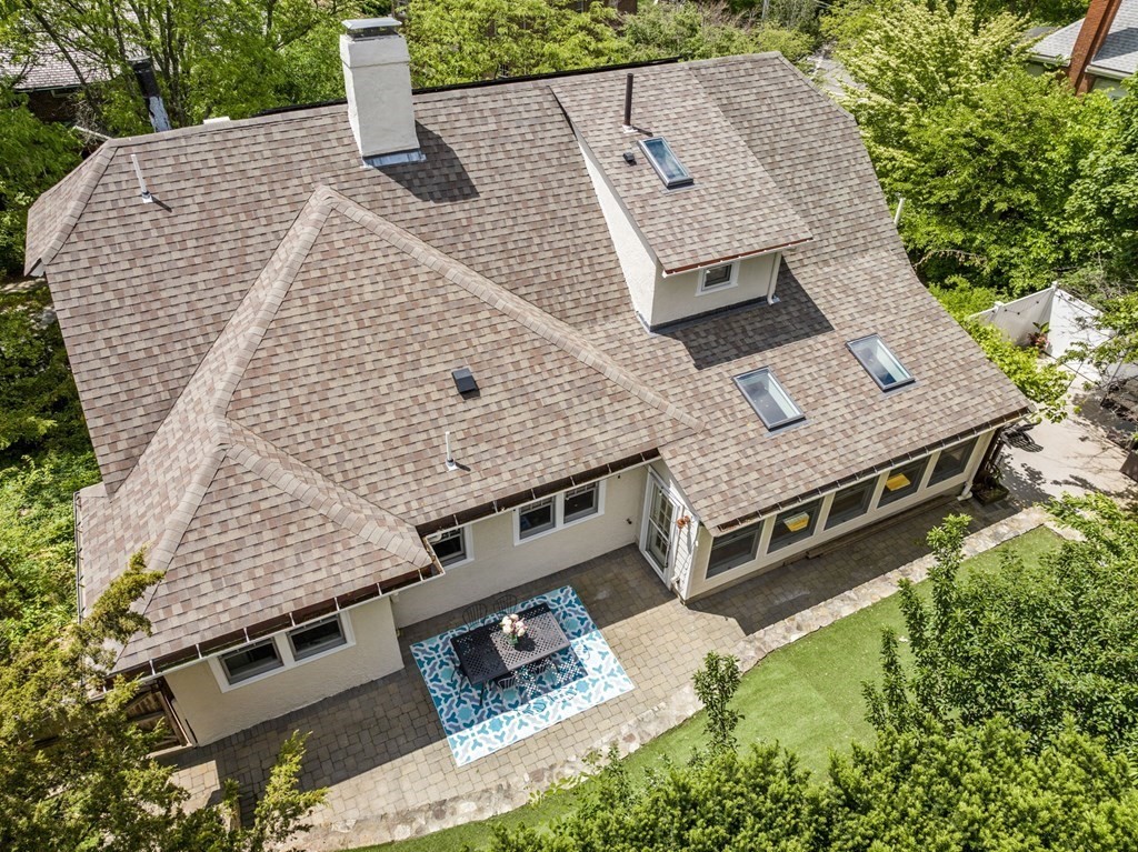 25 Windsor Road Brookline, MA 02445 - Photo 26 of 31 an aerial view of a house with a yard