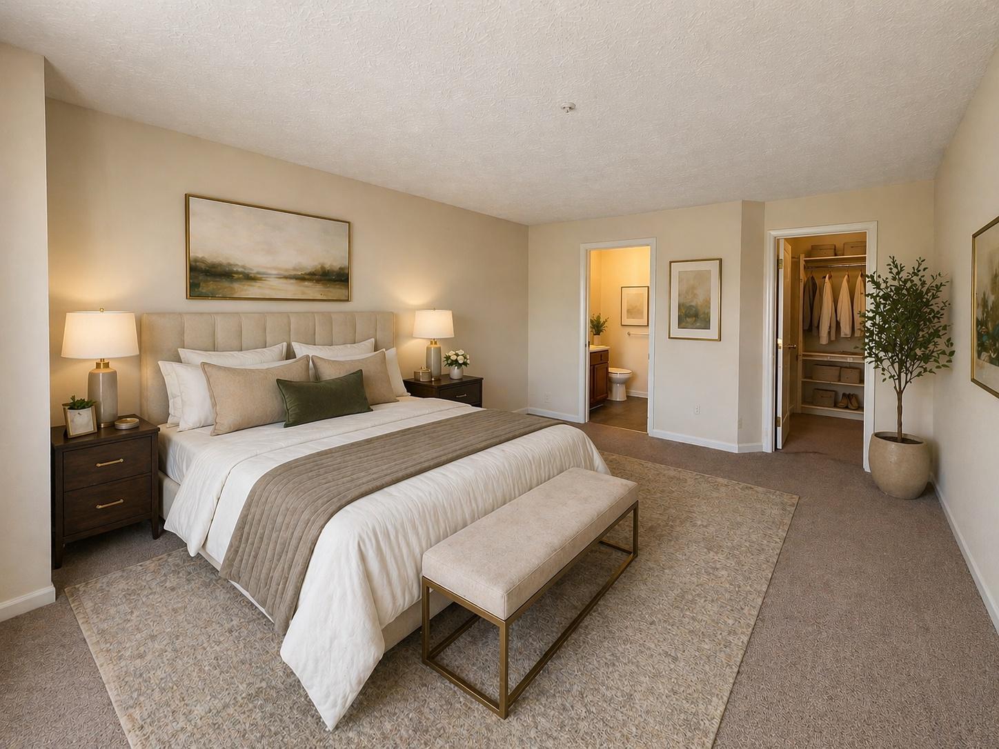 703 Orchard Overlook, Unit 301 Odenton, MD 21113 - Photo 24 of 28 Master Bedroom view for windows (virtually staged)