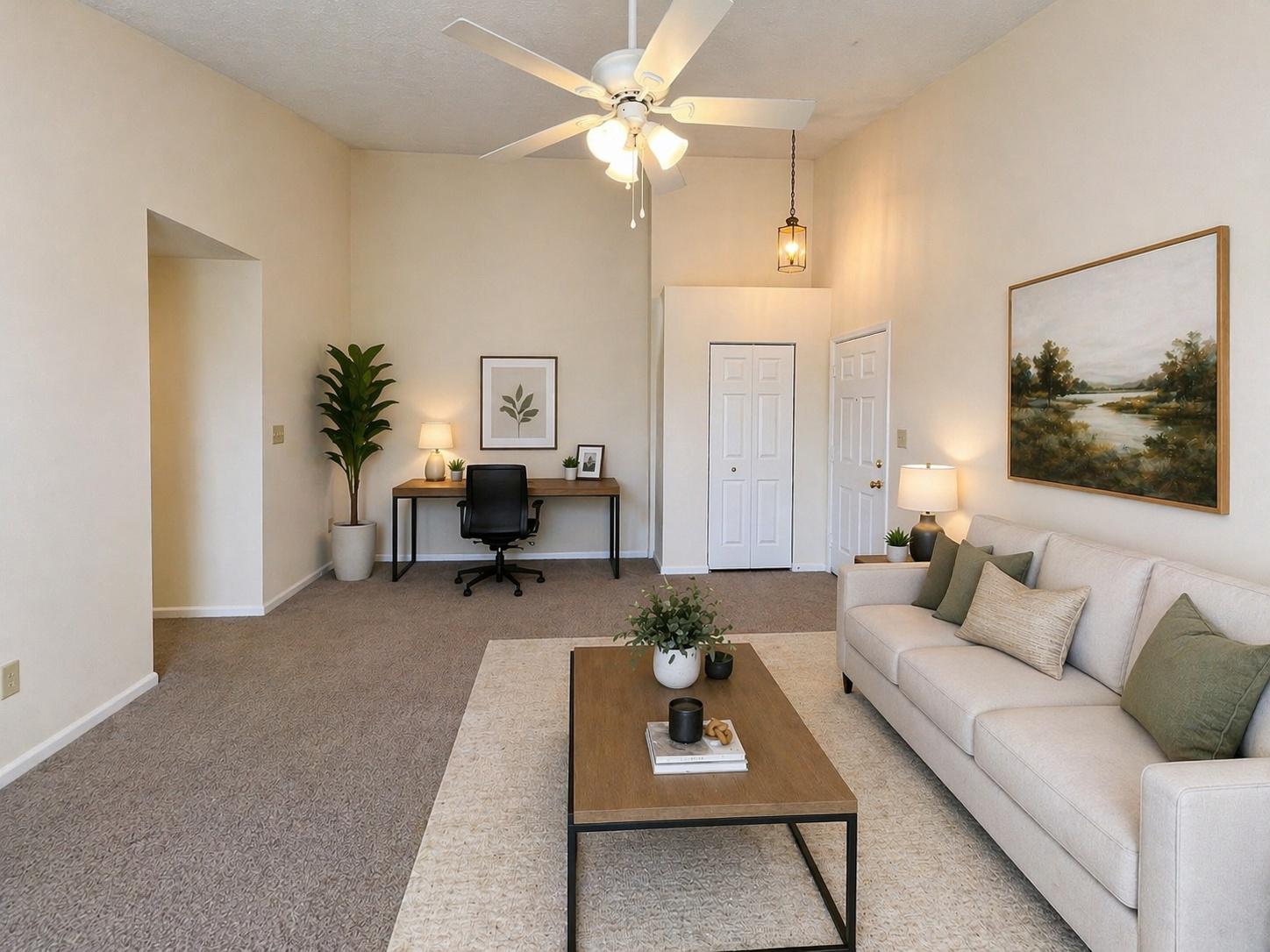 703 Orchard Overlook, Unit 301 Odenton, MD 21113 - Photo 5 of 28 living area with natural light. (Virtually Staged